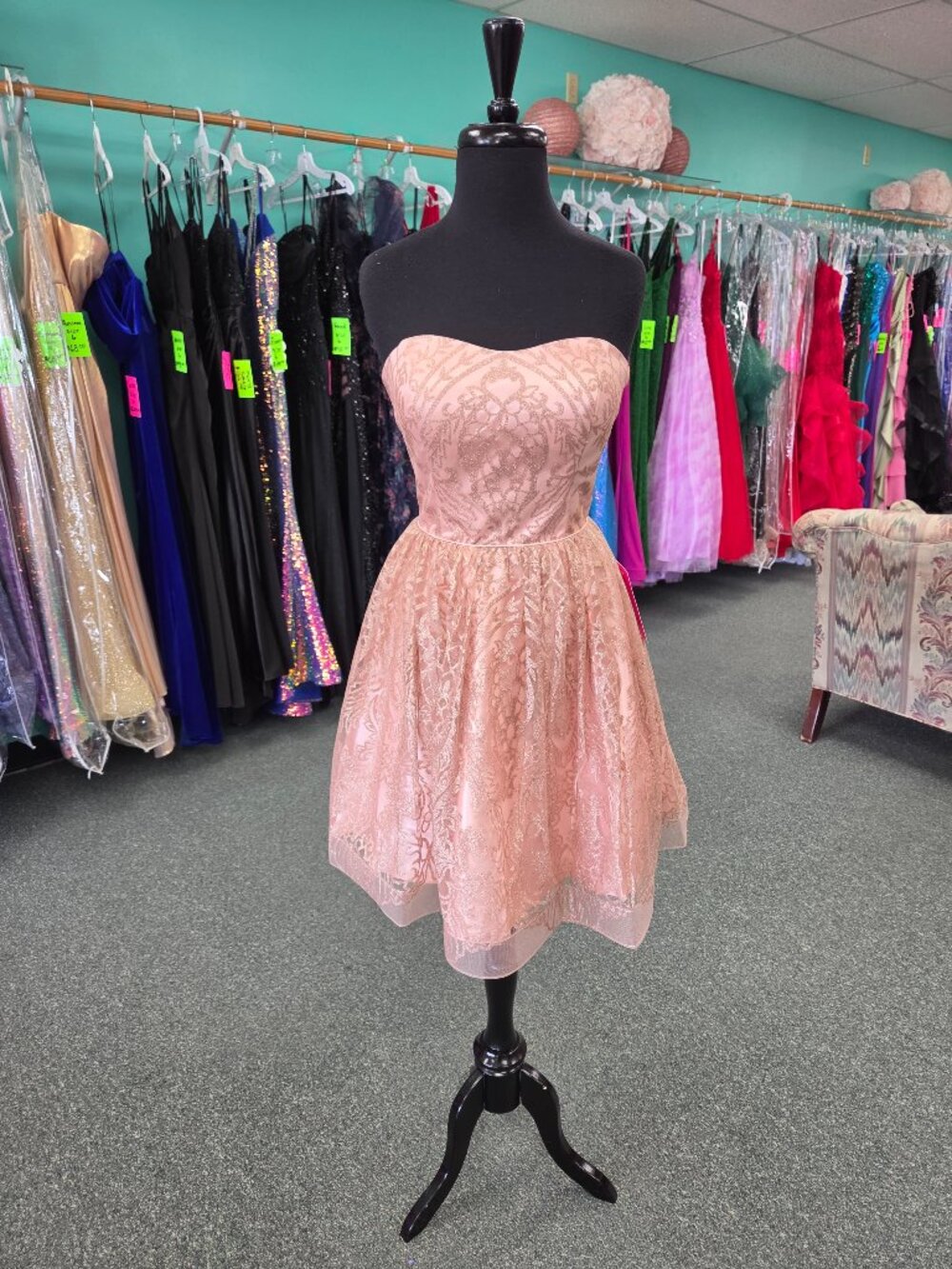 May Queen MQ1886 Size 8 Rose Gold Short Homecoming Formal Dress